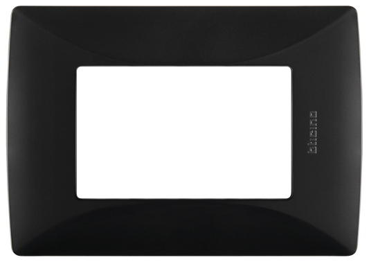 Placa de resina negro mate 3 modulos quinziño mx Bticino
