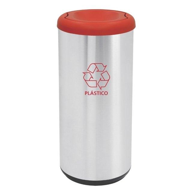 CESTO DE BASURA TRAMONTINA DE 40 LT ROJO - GRUPODONPEDRO